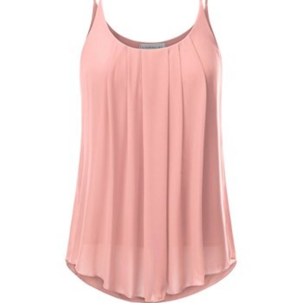 Pink pleated camisole